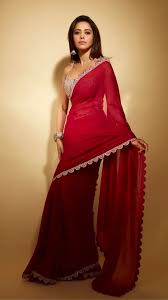 nushrratt bharuccha dazzles in a red saree