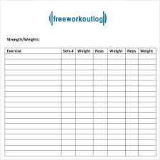 Sample Workout Log Template 8 Download In Word Pdf Psd