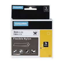 18051 Dymo 18051 Rhino Industrial Heat Shrink Tubes 1 4 Inch Black On White Cable Labels Compatible With Dymo Label Makers