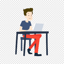1000 student sitting at desk free vectors on ai, svg, eps or cdr. Student Computer Cartoon Sitting In Front Of The Computer To Learn The Little Boy Furniture Reading Png Pngegg
