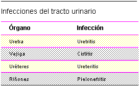infecciones de las vías urinarias
