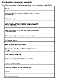 020 Template Ideas Used Vehicle Inspection Checklist