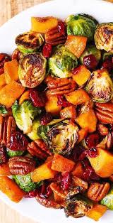 Add some sparkle to your thanksgiving or christmas dinner with these deliciously fancy vegetable side dishes. Autumn Side Dish Roasted Butternut Squash And Brussels Sprouts With Pe Thanksgiving Side Dishes Best Thanksgiving Side Dishes Thanksgiving Recipes Side Dishes