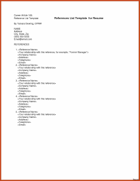 Resume Reference List Template Professional Word Job