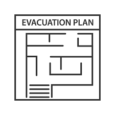 emergency evacuation plan vector images