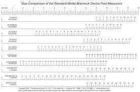 Size Comparison Of The Standard Model Brannock Device Foot