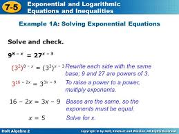Exponential Equations Math