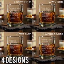 Whiskey lovers engraved personalized whiskey glasses image when you purchase our six best selling famous whiskey quotes , you. Famous Men Of Whiskey Etched Rocks Glass Select A Design