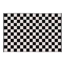 beore floor rug checd black