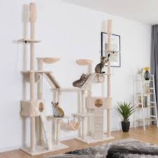 Many cat trees are built to support a large cat, and often come with a way to securely anchor the tree to a wall or ceiling for extra strength. Gymax Large Cat Tree Multilevel Activity Tower Condo W Hammock On Sale Overstock 22590296