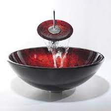 Buy Luxury Red Glass Basin Sink Bowl