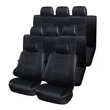 Black 3 Row Vehicle Seat Covers 8 Seats