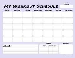 workout calendars