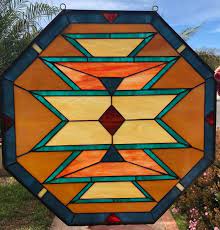 Octagon Stained Glass Window Panel