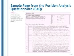Job Analysis Questionnaire Example Sample Page From The