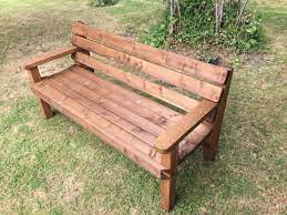 2 Seater Wooden Garden Bench With Arms