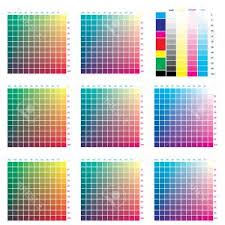 Photostock Vector Cmyk Color Chart To Use In Prepress And