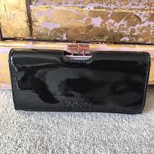 ted baker patent black leather purse
