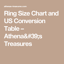 Ring Size Chart And Us Conversion Table Athenas Treasures
