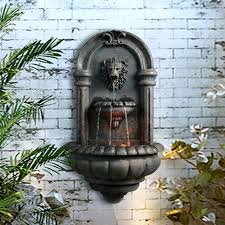 Gray Wall Mounted Outdoor Fountains For