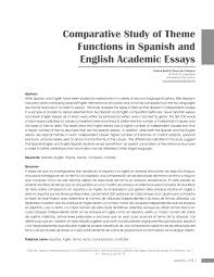 pdf comparative study of theme functions in spanish and english pdf comparative study of theme functions in spanish and english academic essays