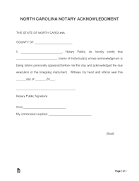 notary acknowledgement exle form