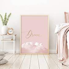 Dream Poster Pink Bedroom Wall Art