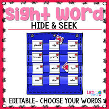 Sight Word Editable Hide Seek Pocket Chart Cards Valentine Theme
