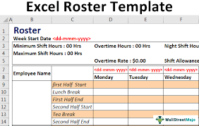 excel roster template create free