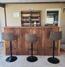 Rustic Outdoor Wood Bar Custom Made Bar