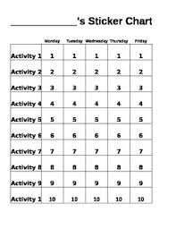 Student Daily Sticker Chart Editable