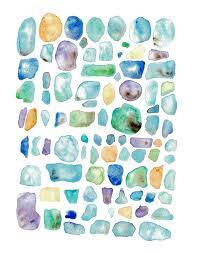 Seaglass Watercolor Painting Painting