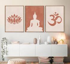 Set Of 3 Yoga Meditation Zen Art Print