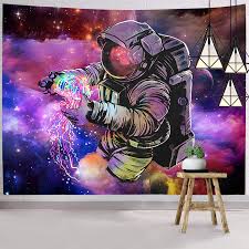 Sending music waves to the world. Amazon Com Hexagram Astronaut Tapestries Wall Tapestry Bohemian Hippie Tapestry Fantasy Space Tapestry Wall Hanging Trippy Galaxy Planet Wall Art For Dorm Decorations Home Kitchen