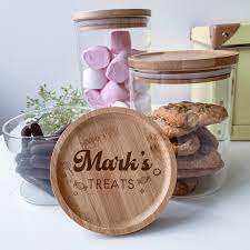 Personalised Glass Jar With Wooden