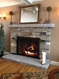 stacked stone fireplace mantel ideas