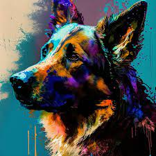 Wall Art Print Abstract Dog Europosters