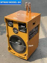Loa kéo di động MTMax B4 - Loa karaoke 3 đường tiếng bass 4 tấc - Công suất  đến 700W - Kèm 2 mic UHF