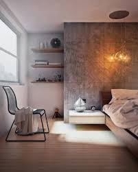 Concrete Wall For Charming Bedroom