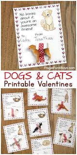 Valentine's day cards with dogs. Cats And Dogs Printable Valentine S Day Cards Frugal Fun For Boys And Girls