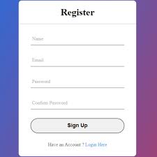 registration form in html