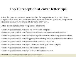 Cover Letter Receptionist Top Receptionist Cover Letter Tips In This