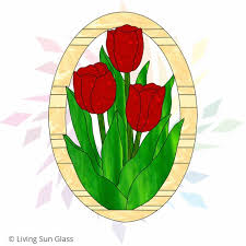 Stained Glass Tulips Pattern Pattern