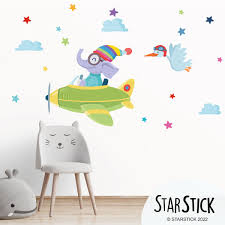 Wall Stickers Airplane With Elephant