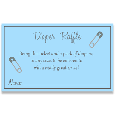 Basic True Blue Diaper Raffle Ticket The Invite Lady