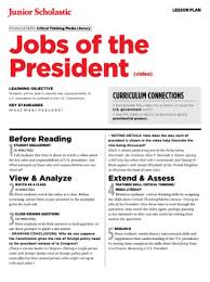 Jobs Of The President Free Middle School Teaching Resources