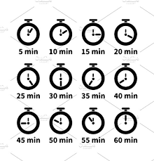 Set 15 Min Timer Set Timer For Min Timer Set Vector Symbols Stock