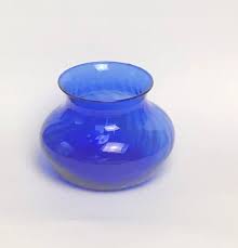 Blue Vase 4 Inch Wide Mouth Cobalt Blue