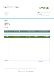Microsoft Word Invoice Template Free Download Blank Invoice Template