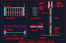 sliding folding partition detail